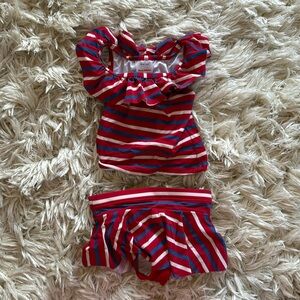 Hanna Andersson 3T tankini with ruffles and skirted bottom